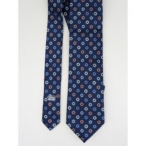 Countess Mara Men's Silk Necktie Tie Navy Blue‎ Multicolor Geometric 61"